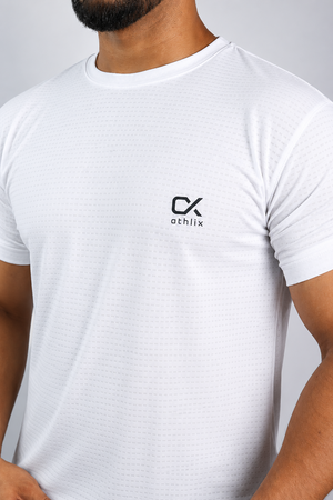Athlix Premium Dry-Fit Performance T-Shirt White back