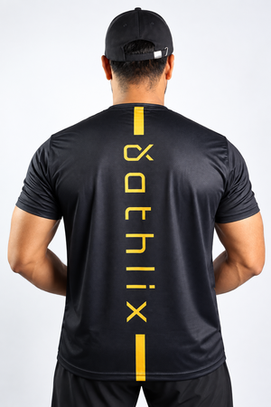 Athlix Premium Dry-Fit Performance T-Shirt - Black - Black - Back