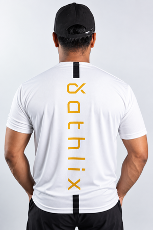 Athlix Premium Dry-Fit Performance T-Shirt Black White Panel back