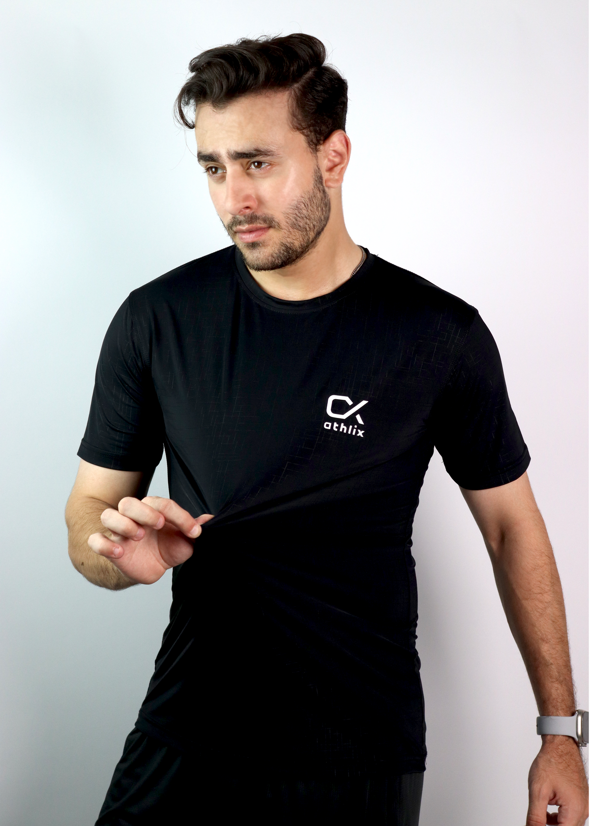 Performance Tee - Black - Athlix premium nylon performance tee
