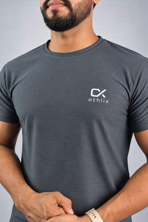 Athlix Premium Dry-Fit Performance T-Shirt Charcoal back