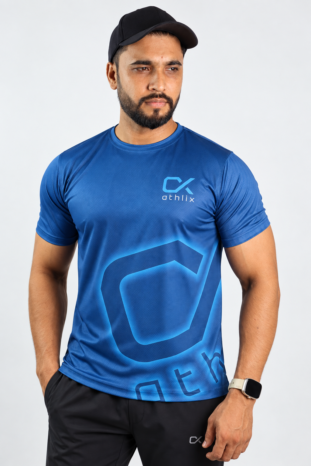 Athlix Premium Dry-Fit Performance T-Shirt - Blue - Blue - Front