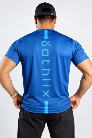 Athlix Premium Dry-Fit Performance T-Shirt - Blue - Blue - Back