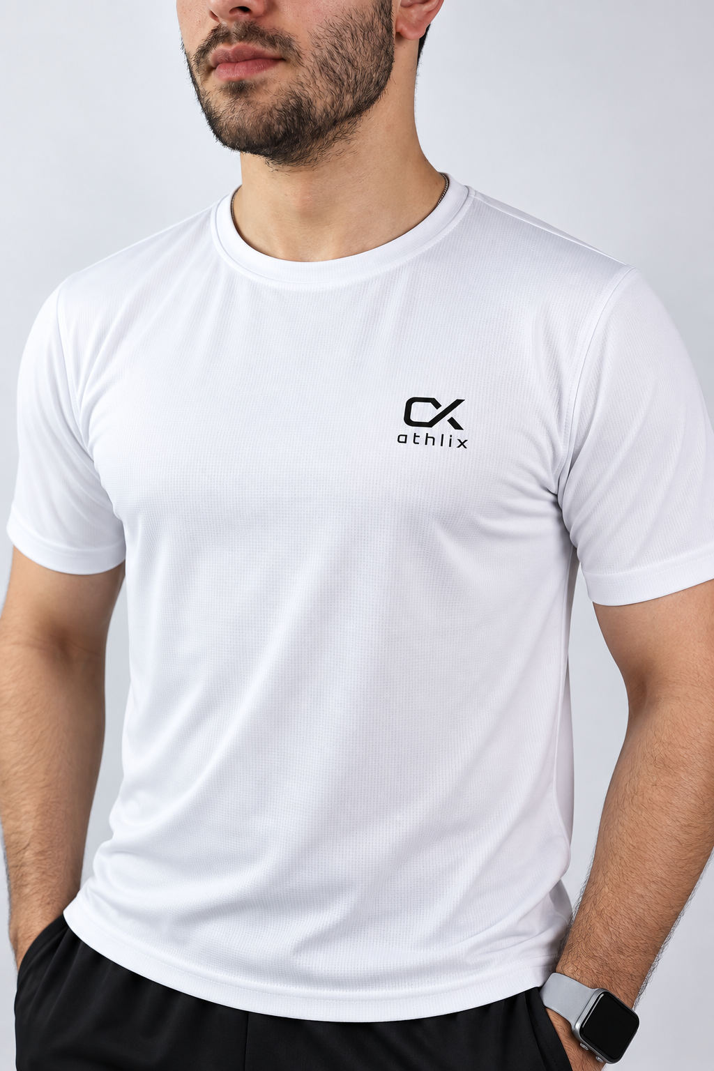 Athlix Premium Dry-Fit Performance T-Shirt - White - image 4