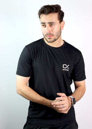 Performance Tee - Black - Athlix premium nylon performance tee