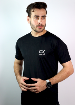Performance Tee - Black - Athlix premium nylon performance tee