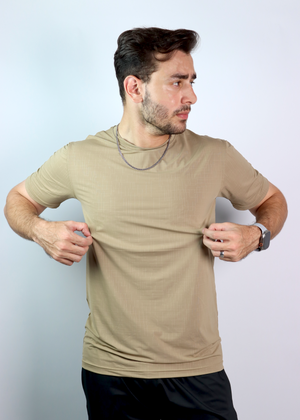 Performance Tee - Khaki - Athlix premium nylon performance tee