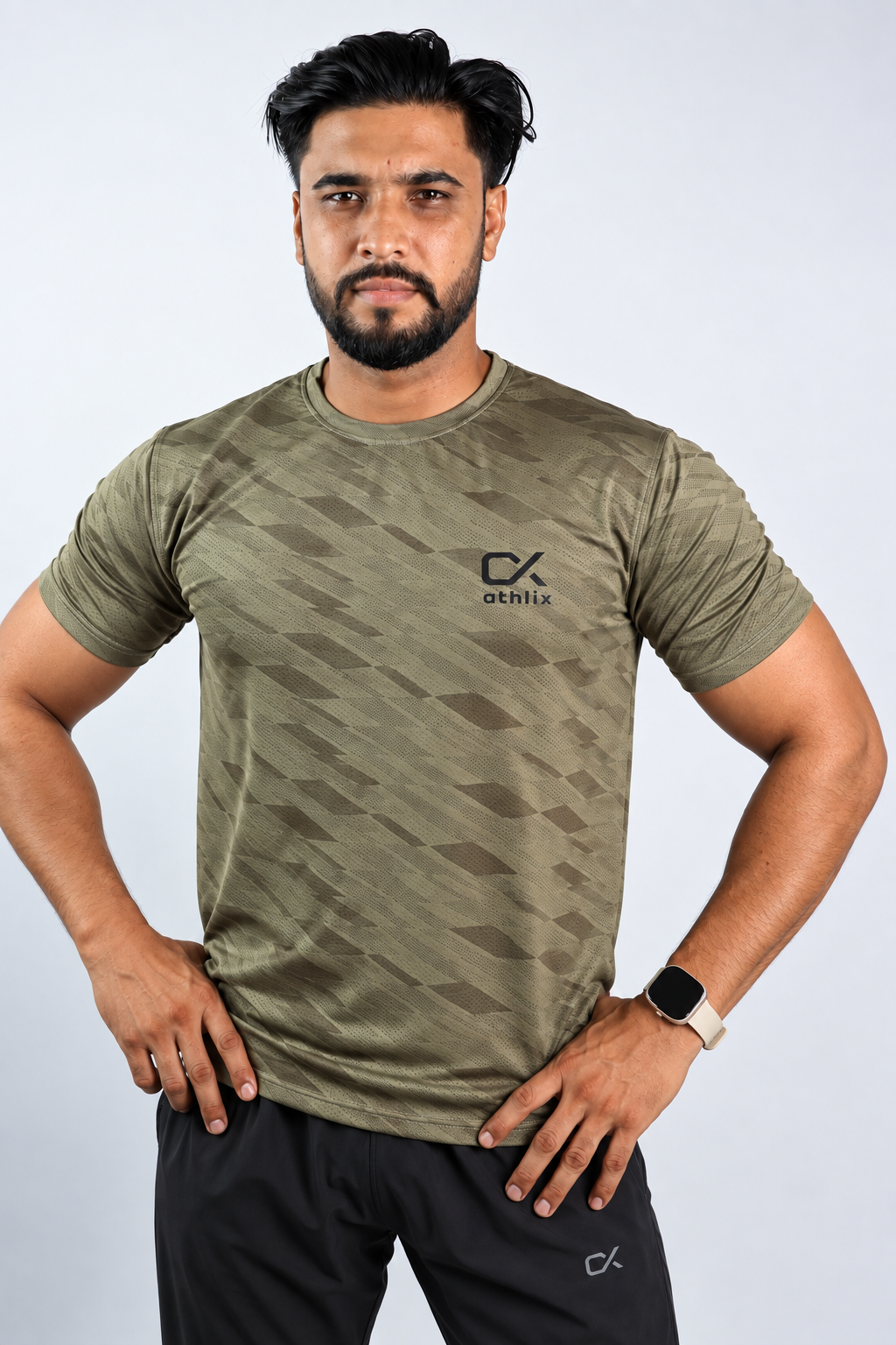 Athlix Premium Dry-Fit Performance T-Shirt - Khaki - 4