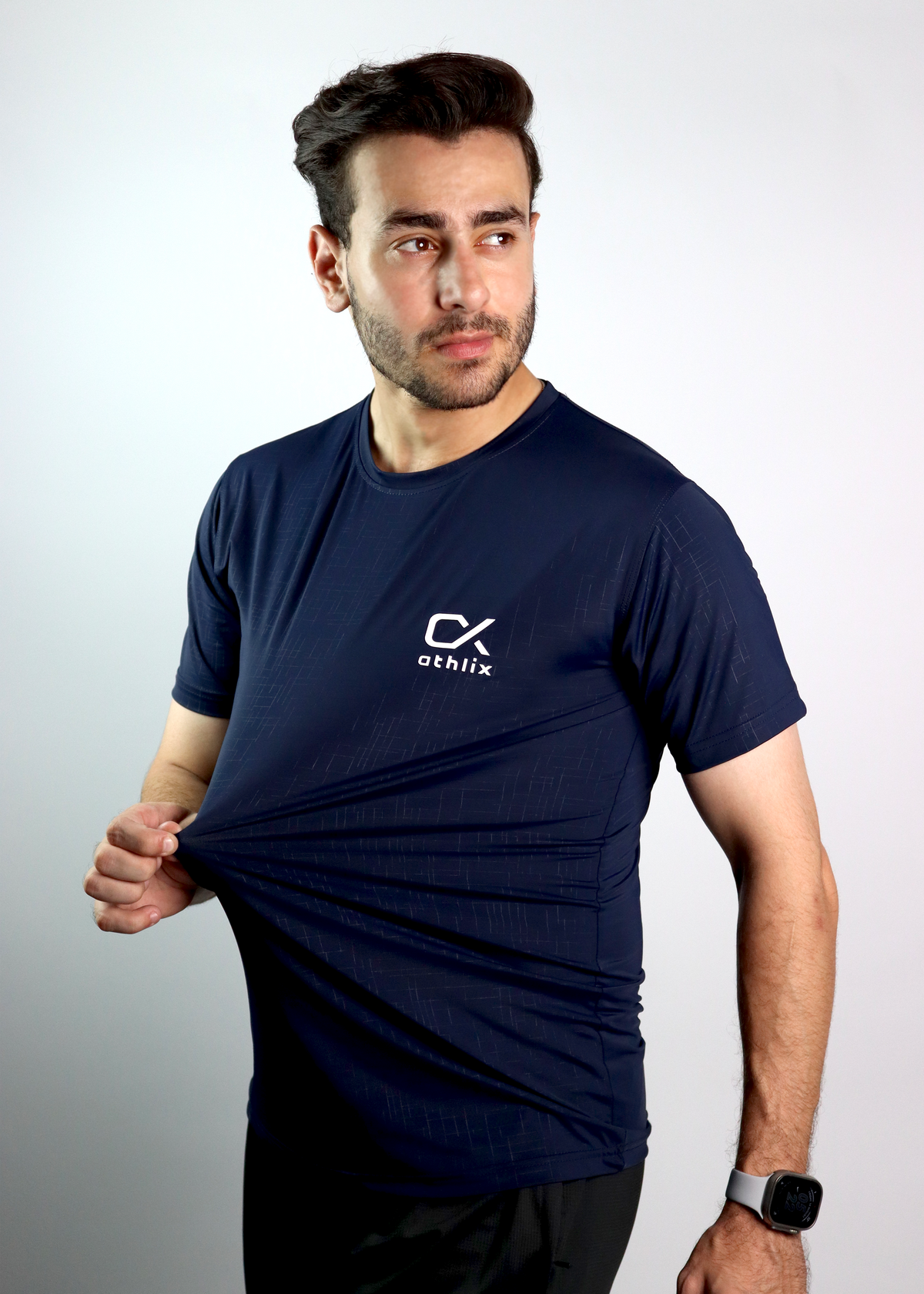 Performance Tee - Navy Blue - Athlix premium nylon performance tee