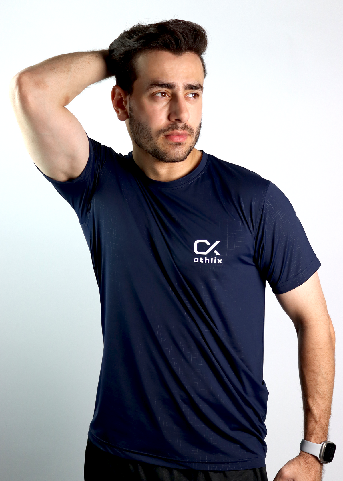 Performance Tee - Navy Blue - Athlix premium nylon performance tee