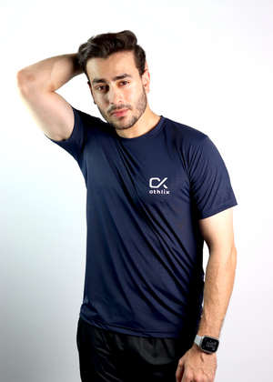 Performance Tee - Navy Blue - Athlix premium nylon performance tee