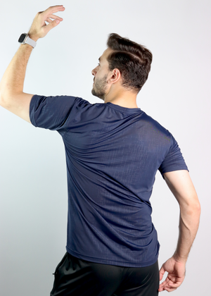 Performance Tee - Navy Blue - Athlix premium nylon performance tee