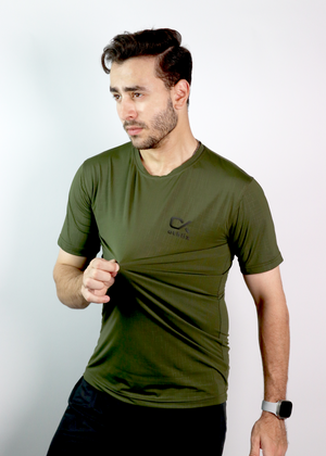 Performance Tee - Olive - Athlix premium nylon performance tee