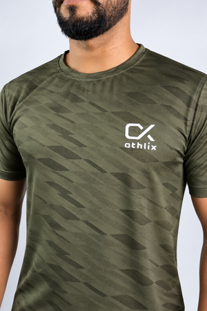 Athlix Premium Dry-Fit Performance T-Shirt - Olive - 2